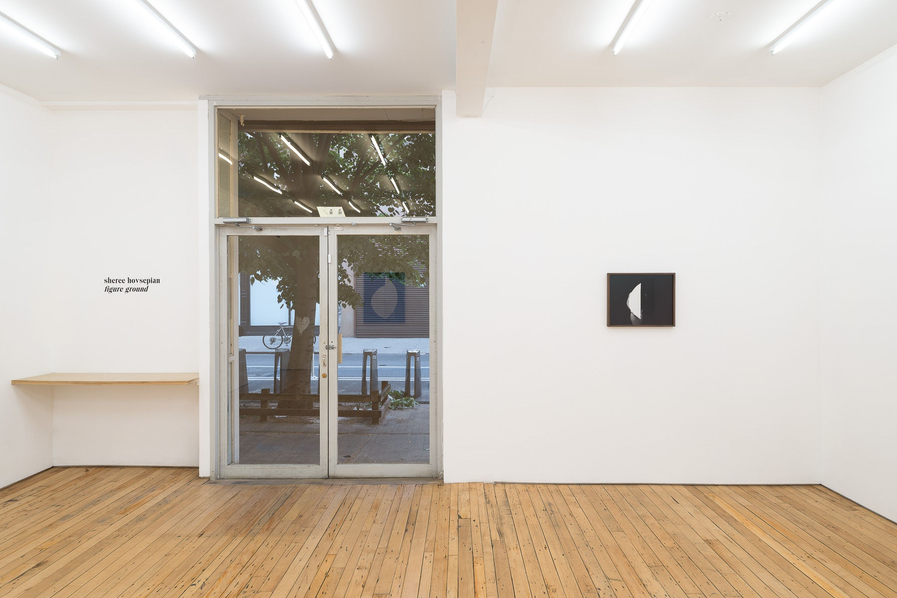 Inside the Uffner & Liu gallery at 170 Suffolk Street, looking out to the street
